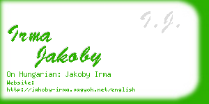 irma jakoby business card